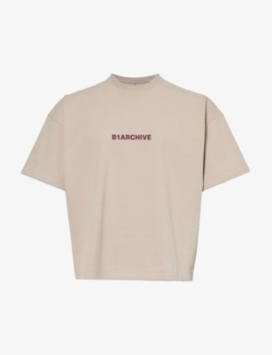 Shop B1 Archive Men's Khaki Logo-print Regular-fit Cotton-jersey T-shirt
