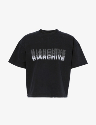 Shop B1 Archive Mens Black Faded Logo-print Regular-fit Cotton-jersey T-shirt