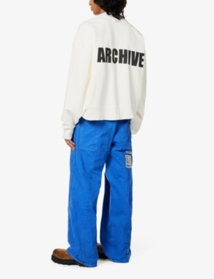 Shop B1 Archive Men's Ecru Logo-print Regular-fit Cotton-jersey Sweatshirt