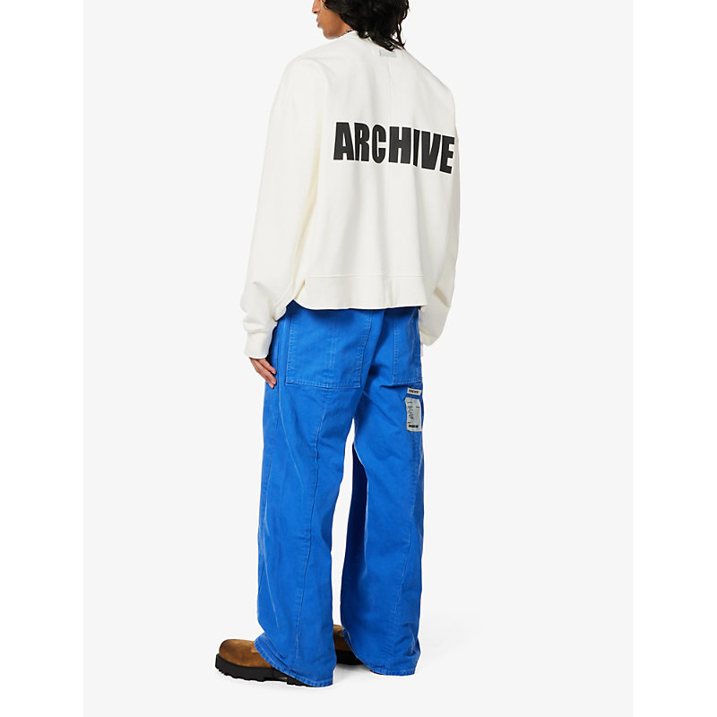 Shop B1 Archive Mens Ecru Logo-print Regular-fit Cotton-jersey Sweatshirt
