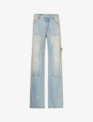Shop B1 Archive Men's Denim Carpenter Distressed Wide-leg Jeans
