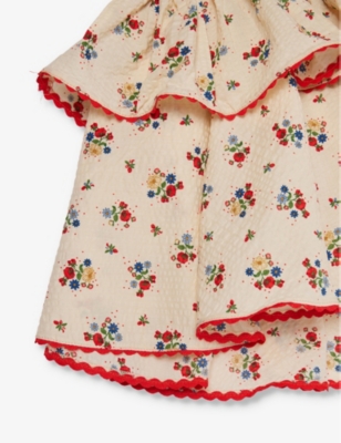 Shop Konges Slojd Fifi Fleur Bella Graphic-print Organic-cotton Dress 9-36 Months
