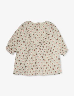 Konges Slojd Babies'  Cherry Motif Cherry-print Organic-cotton Dress 9-3 Months