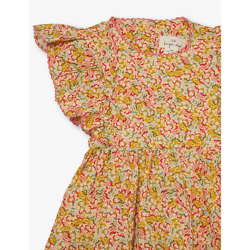 Shop Konges Slojd Rosier Colore Elin Floral-print Stretch-organic Cotton Dress 9-36 Months