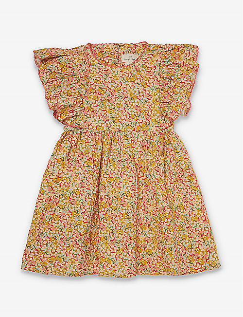KONGES SLOJD: Elin floral-print stretch-organic cotton dress 9-36 months
