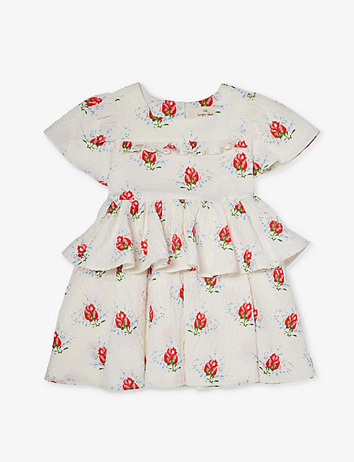 KONGES SLOJD: Elin rose-graphic stretch-organic cotton dress 18-36 months