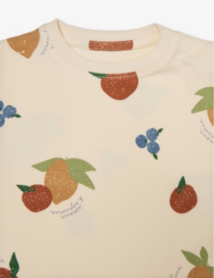 Shop Konges Slojd Fruity Graphic-print Two-piece Stretch-organic Cotton Set 12-36 Months