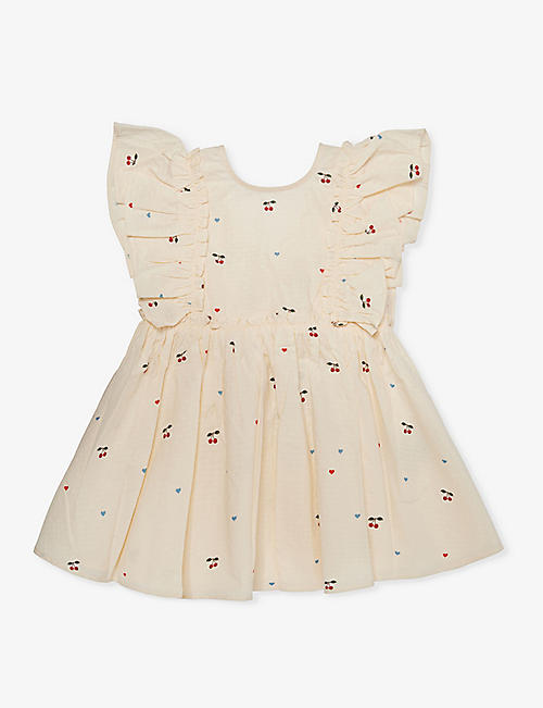 KONGES SLOJD: Evia cherry-print organic-cotton dress 9-36 months