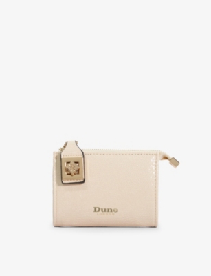 Shop Dune Ecru-synthetic Reptile Koined Patent Faux-leather Purse