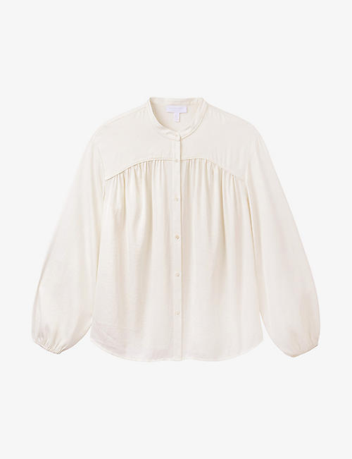THE WHITE COMPANY: Relaxed-fit long-sleeve recycled-polyester blouse