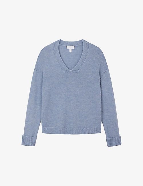 THE WHITE COMPANY: V-neck relaxed-fit wool and alpaca-blend jumper