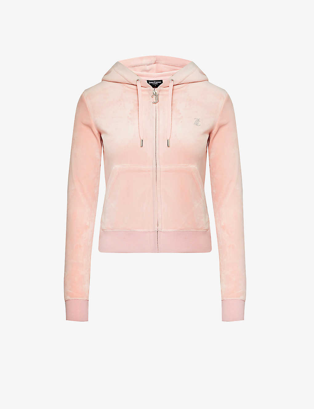 Shop Juicy Couture Women's Almond Blossom Robertson Logo-embellished Velour Hoody In Pink