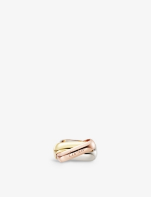 Shop Cartier Women's Gold Trinity Large 18ct White, Rose And Yellow-gold Ring