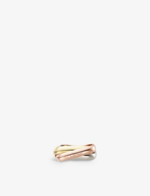 Shop Cartier Women's Gold Trinity 18ct White, Rose And Yellow-gold Ring
