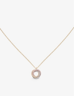 CARTIER: Trinity de Cartier 18ct white, rose, yellow-gold and 0.11ct brilliant-cut diamond pendant necklace