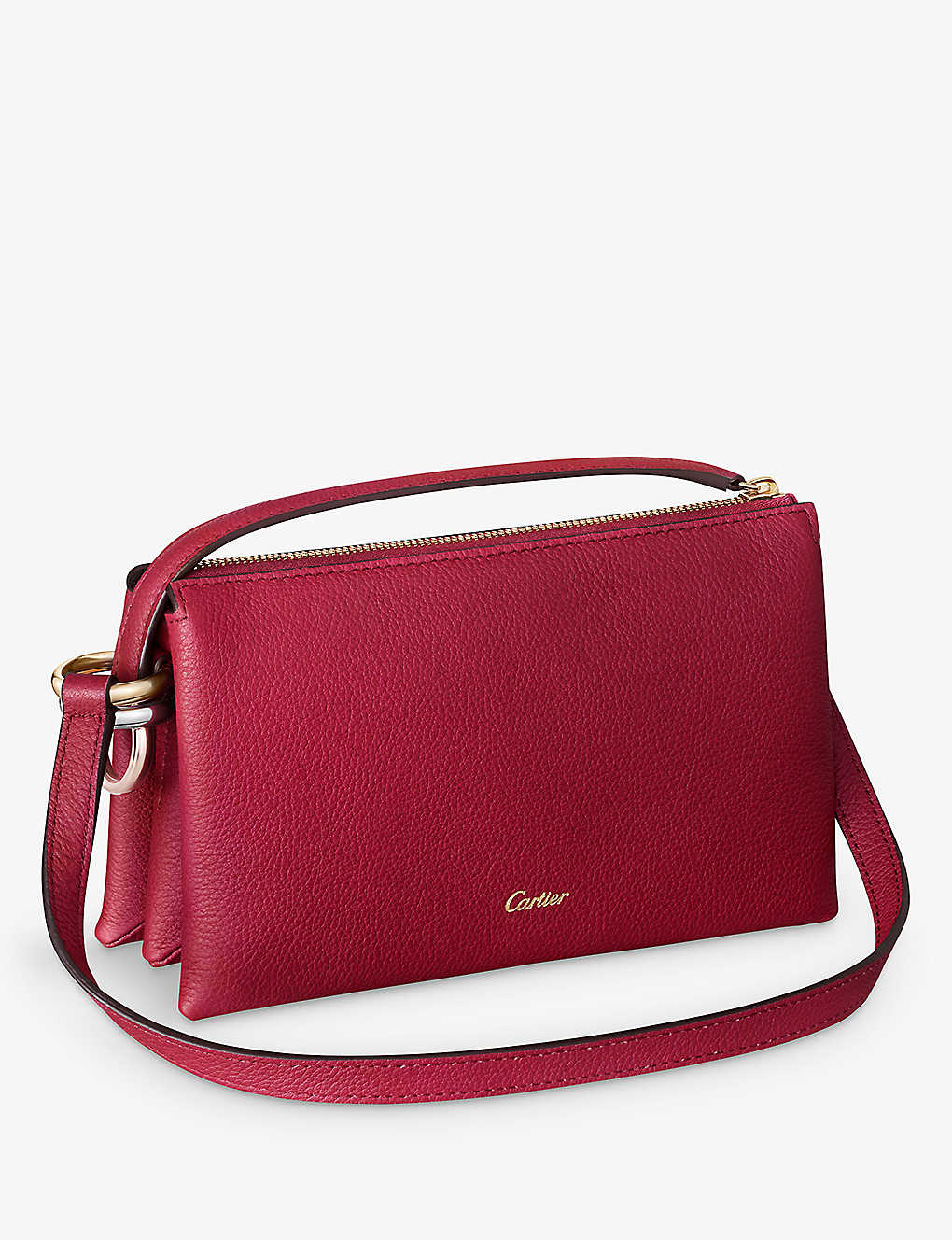 Cartier Womens Ruby Trinity Mini Leather Shoulder Bag