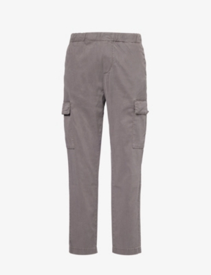 7 FOR ALL MANKIND: Cargo drawstring-waistband tapered-leg regular-fit stretch-woven trousers