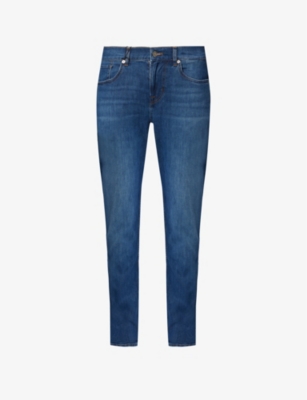 Shop 7 For All Mankind Mens Dark Blue Slimmy Tapered Slim-fit Tapered Stretch-denim Jeans