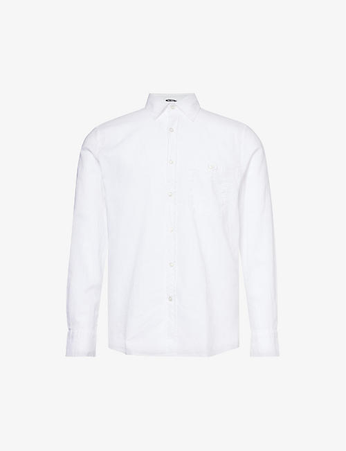 7 FOR ALL MANKIND: Chest-pocket brand-patch linen and cotton-blend shirt