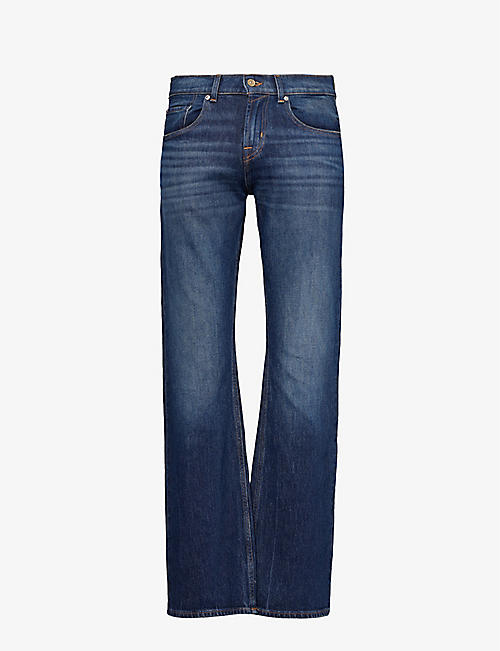 7 FOR ALL MANKIND: Brett straight-leg mid-rise stretch-denim jeans