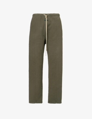 Fear Of God Mens Olive Forum Brand-patch Cotton-jersey Jogging Bottoms