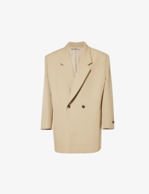 Shop Fear Of God Mens Dune California Notched-lapel Oversized Wool And Cotton-blend Jacket