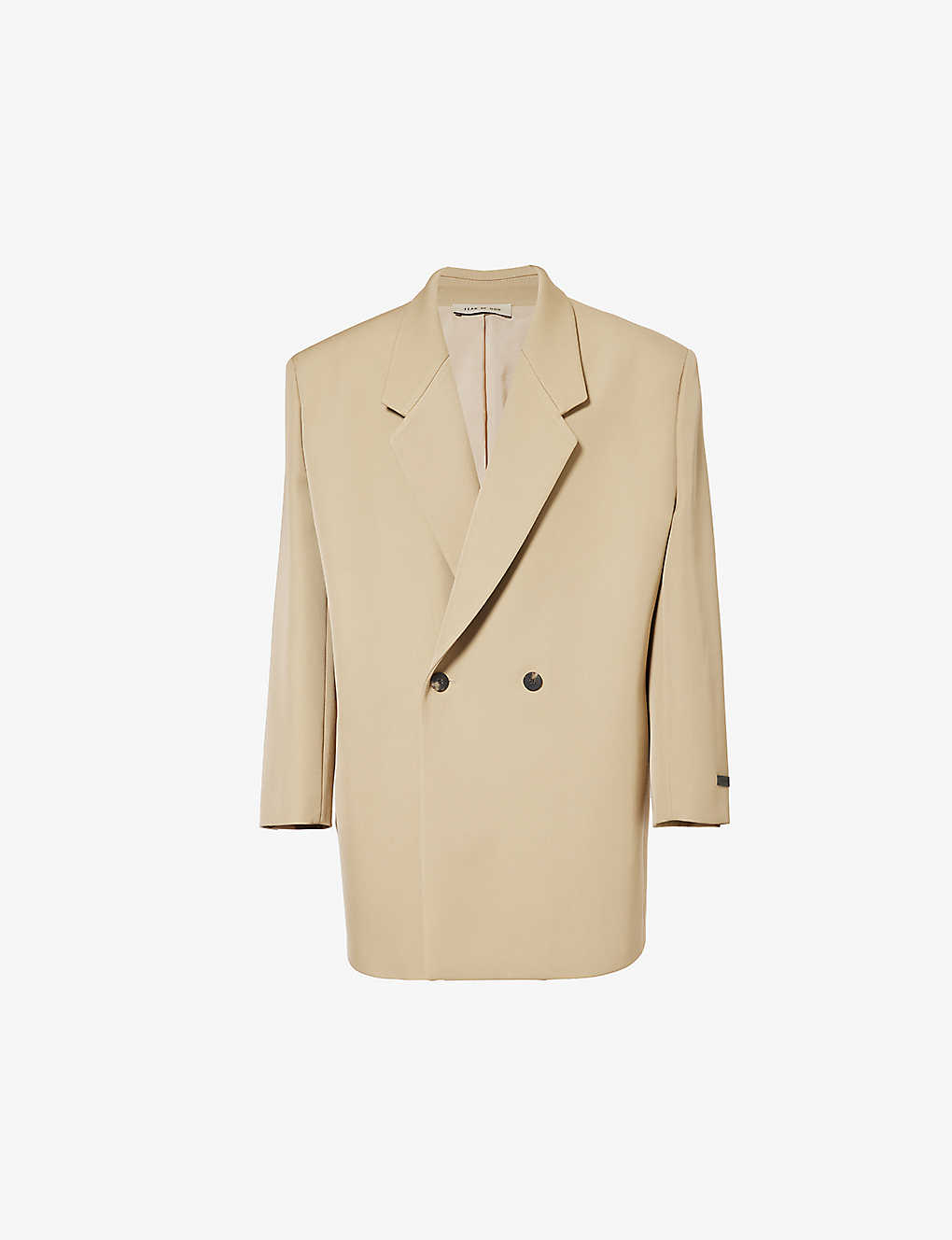 Shop Fear Of God California Notched-lapel Oversized Wool And Cotton-blend Jacket In Dune