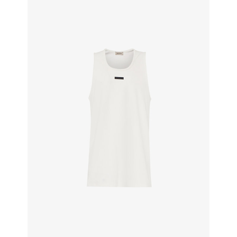FEAR OF GOD FEAR OF GOD MEN'S WHITE BRAND-PATCH STRETCH-COTTON TANK TOP