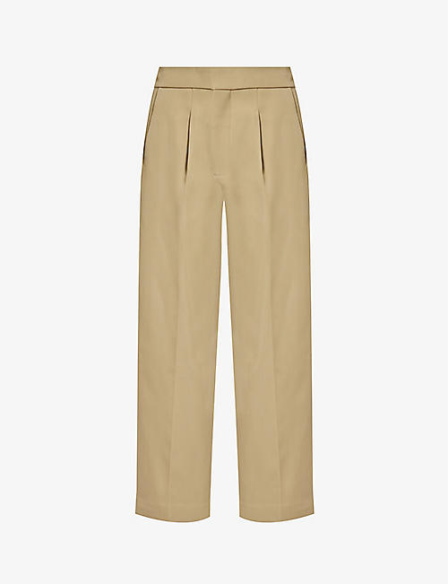 FEAR OF GOD: California brand-patch wide-leg wool and cotton-blend trousers