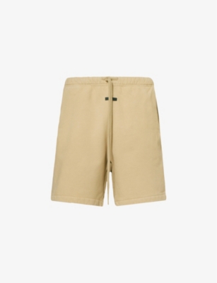 Fear Of God Mens Camel Brand-patch Relaxed-fit Cotton-jersey Shorts
