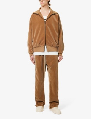 Shop Fear Of God Funnel-neck Relaxed-fit Cotton-blend Jacket In Camel