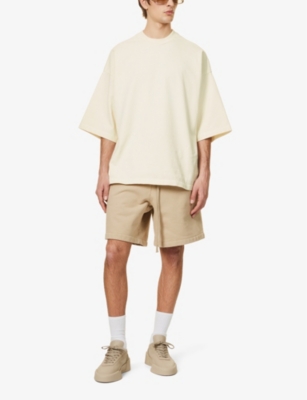 Shop Fear Of God Crewneck Relaxed-fit Cotton-jersey T-shirt In Cream