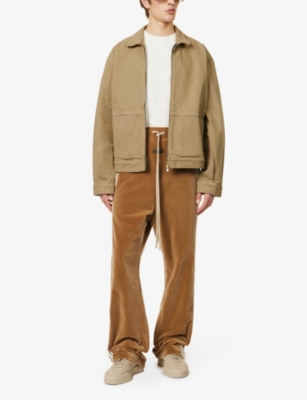 Shop Fear Of God Brand-patch Relaxed-fit Denim Jacket In Deer