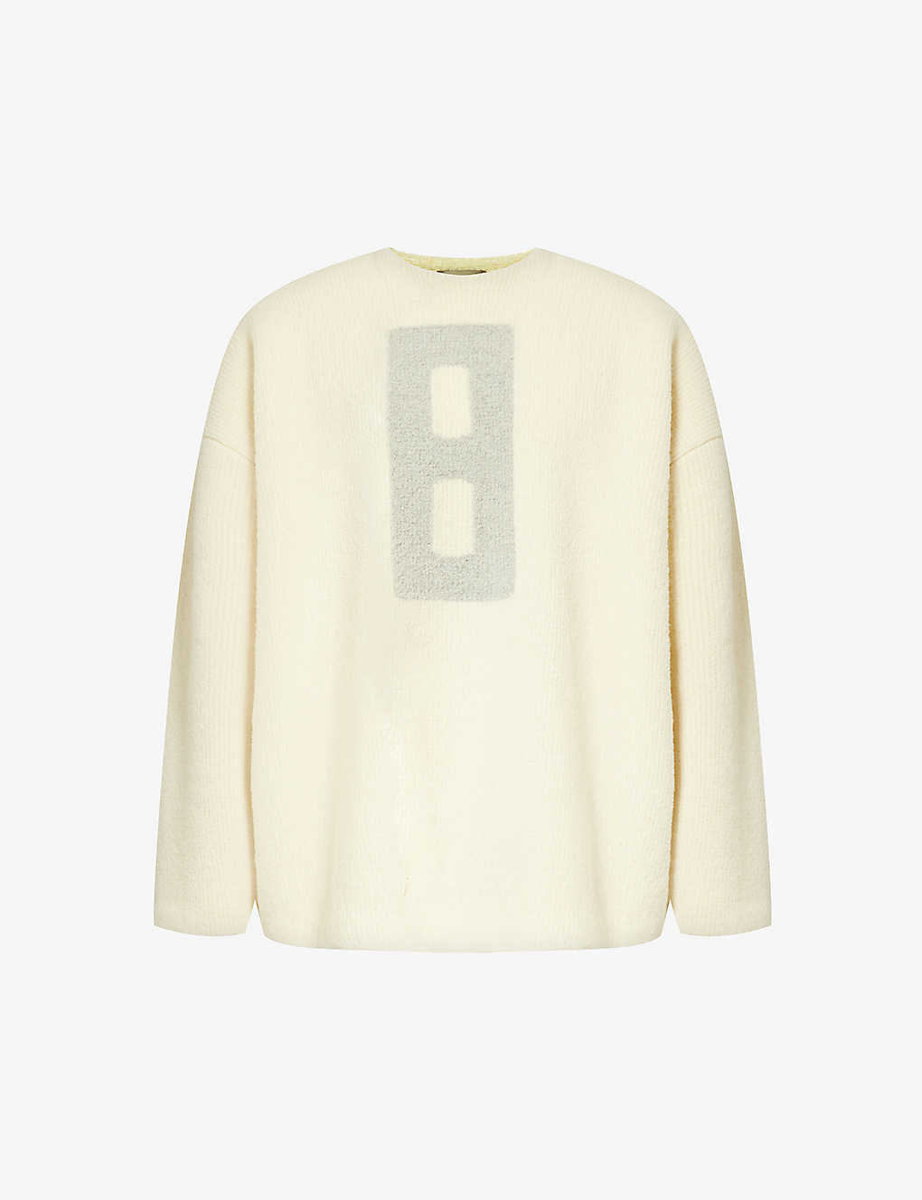 Fear Of God Mens Cream Graphic-intarsia Relaxed-fit Wool-blend Jumper