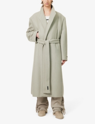 Fear Of God Tie-fastened Relaxed-fit Wool Overcoat In Paris Sky