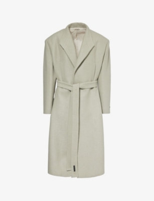 Fear Of God Tie-fastened Relaxed-fit Wool Overcoat In Paris Sky