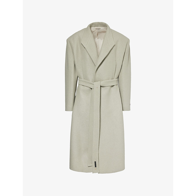 Fear Of God Tie-fastened Relaxed-fit Wool Overcoat In Paris Sky