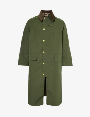 Barbour Burghley Corduroy-collar Shell Jacket In Sage/ancient