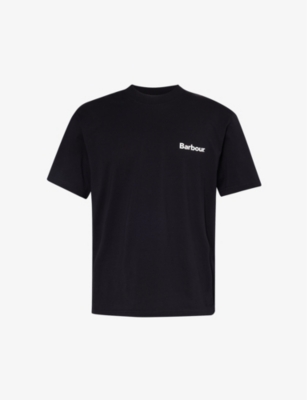 BARBOUR: Logo-print crewneck cotton-jersey T-shirt