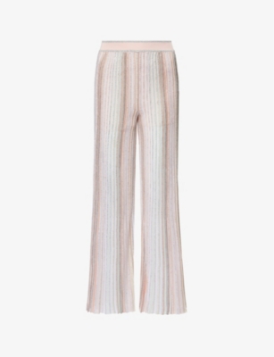 MISSONI MISSONI WOMEN'S MULTI-COLOURED SEQUIN-EMBELLISHED WIDE-LEG KNITTED TROUSERS