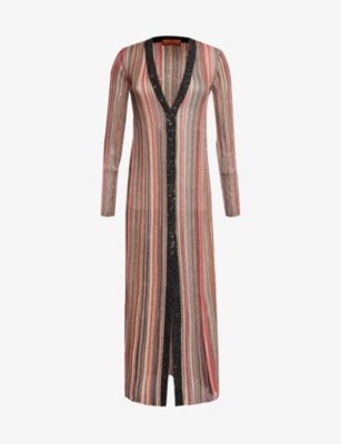 MISSONI MISSONI WOMEN'S STRIPED SEQUIN-EMBELLISHED KNITTED CARDIGAN