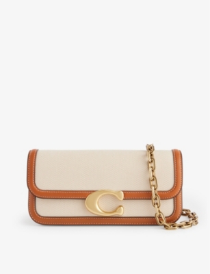 Coach Luxe Idol Cotton-canvas Shoulder Bag In Neutral