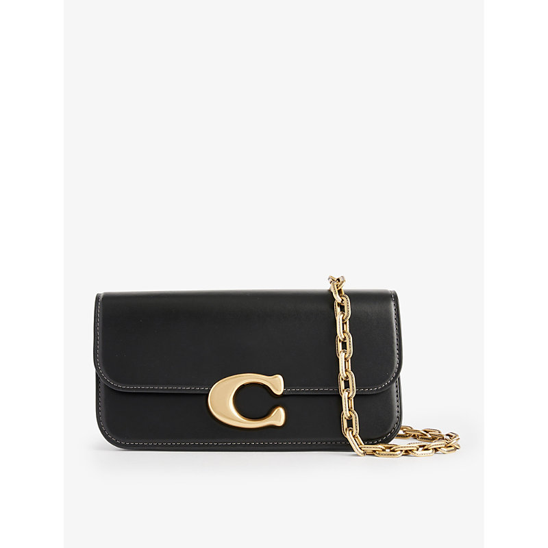 Coach Luxe Idol Leather Shoulder Bag In Black