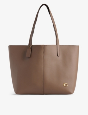 COACH: North 32 branded-plaque leather tote bag