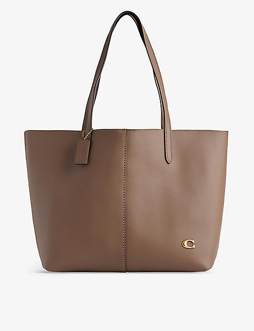 COACH: North branded-plaque leather tote bag