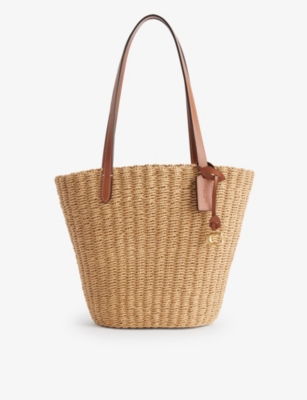 Shop Coach Women's B4/dark Natural Small Straw Tote Bag