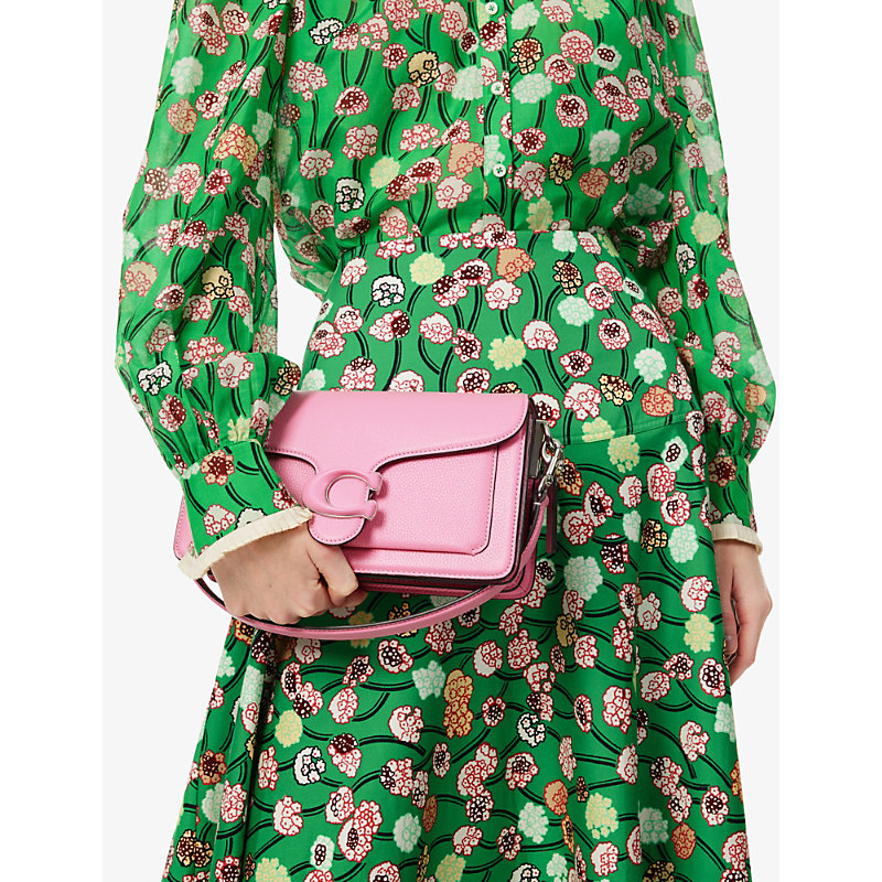 Shop Coach Tabby Leather Shoulder Bag In Lh/vivid Pink