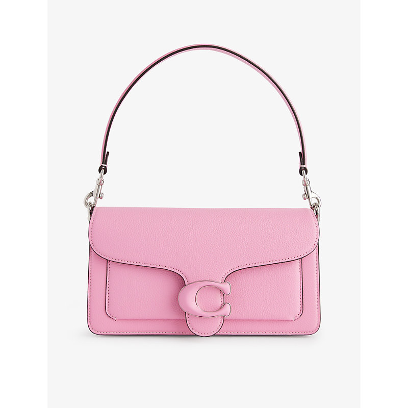 Shop Coach Tabby Leather Shoulder Bag In Lh/vivid Pink