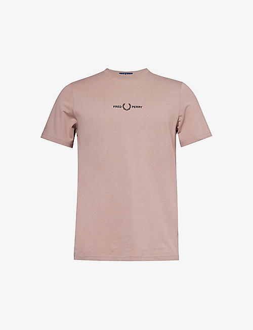 FRED PERRY: Logo-embroidered short-sleeved cotton-jersey T-shirt