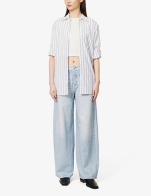RAG & BONE: Miramar Sofie wide-leg mid-rise cotton-jersey trousers